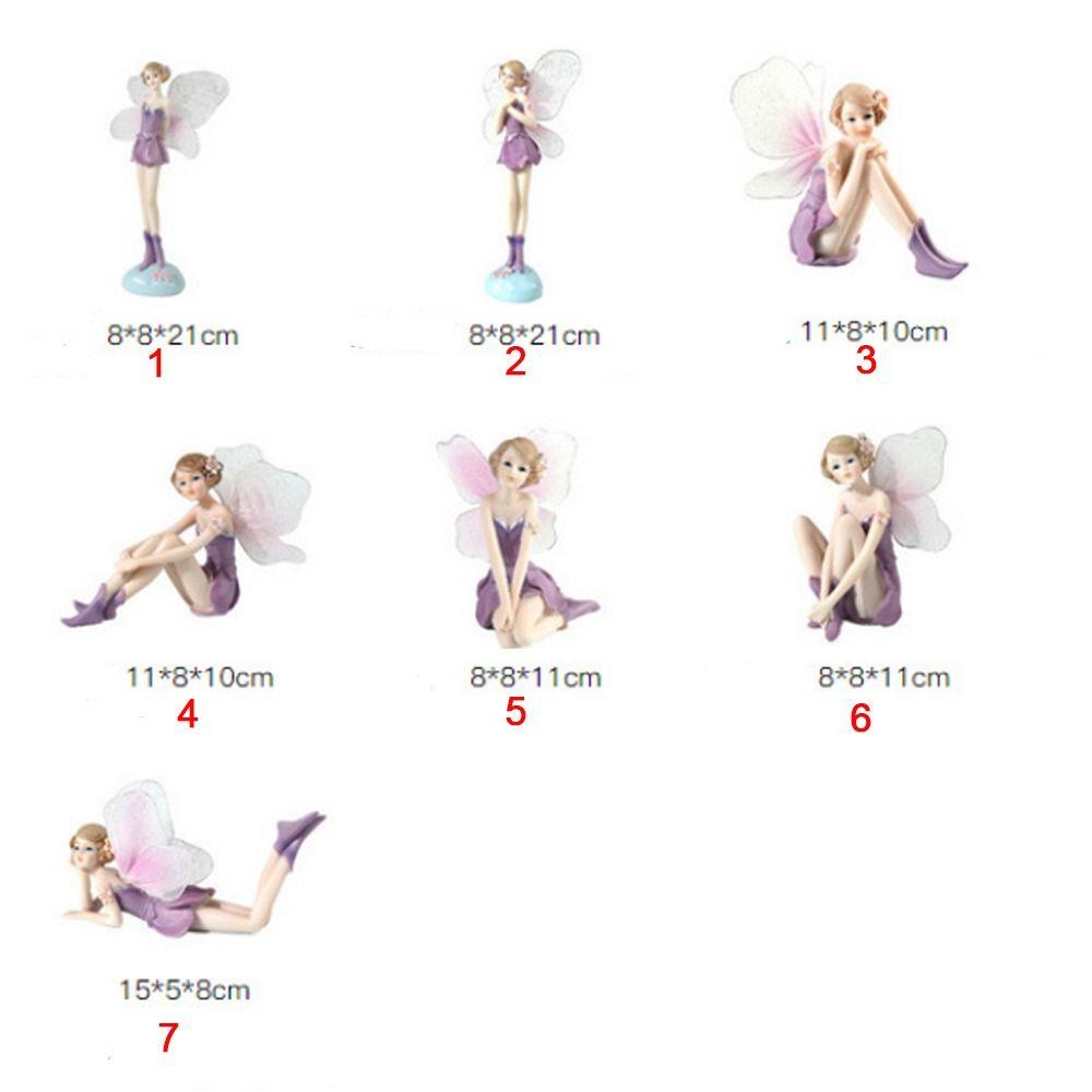 Purple Fairy Girl Miniature Winged Angel Flying Miniature Gift Flower Fairy Figurine  Desktop