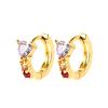 Серьги-кольца из серебра 925 пробы с изысканным кулоном-сердцем, модные геометрические серьги-гвоздики с цирконами, женские тонкие ювелирные изделия