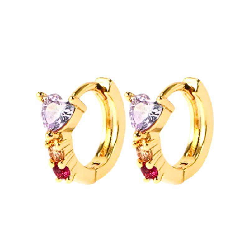 Серьги-кольца из серебра 925 пробы с изысканным кулоном-сердцем, модные геометрические серьги-гвоздики с цирконами, женские тонкие ювелирные изделия