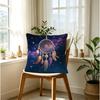 Galaxy Starry Sky Dreamcatcher Printed Throw Pillow, Detachable Cushion Cover, Soft Fabric, Boho Sofa Home Decor