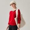 Zhaojun Women's Thick Cashmere Color-Block Sweater