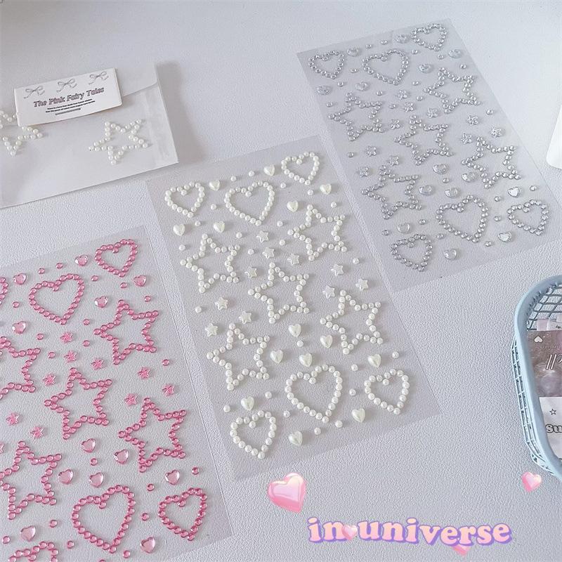3D Star Heart Crystal Stickers Kids Diy Decoration Self Adhesive Jewelry Crafts Sparkly Rhinestone Stickers Girls Gifts