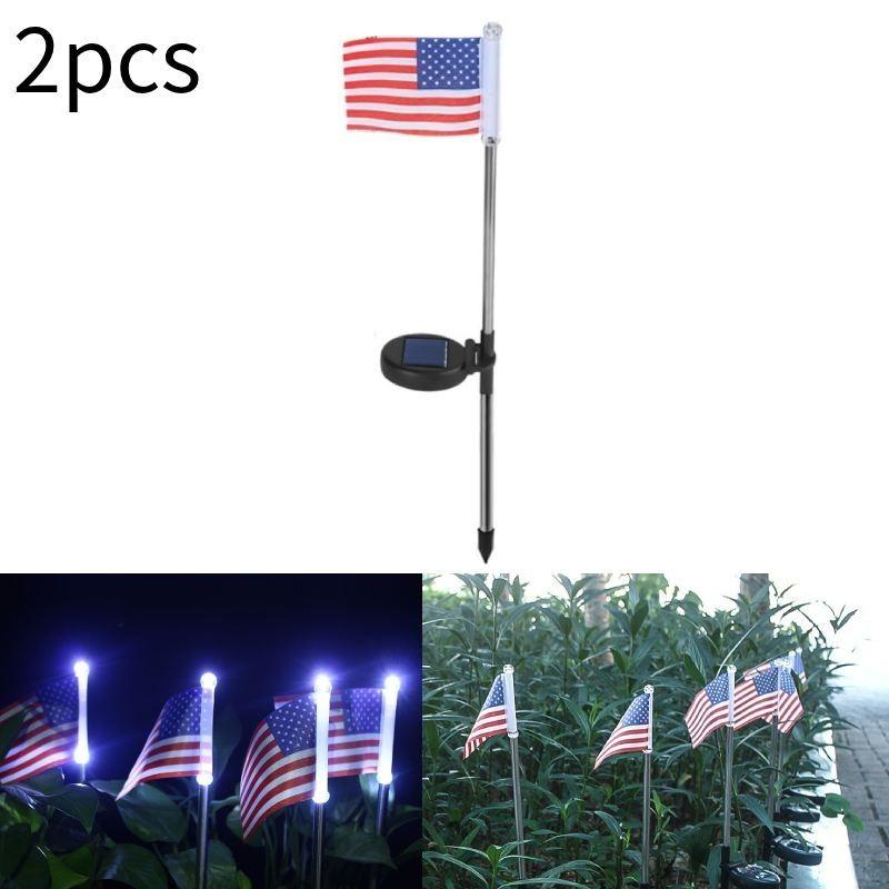 Потрясающие светодиодные солнечные садовые флаг-светильники для патриотического декора с водонепроницаемостью IP65