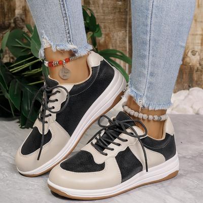 Rimocy Женские модные кроссовки на танкетке, шнуровка, платформа, мягкая подошва, спортивная обувь для женщин, удобные нескользящие кроссовки, большой размер