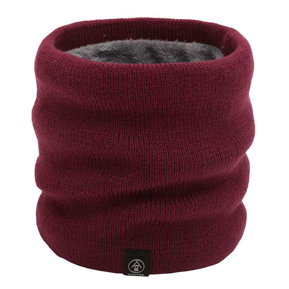 Thick Collar Scarf Fleece Lined Knitted Scarf Circle Loop Scarves Winter Neck Gaiter Neck Warmer