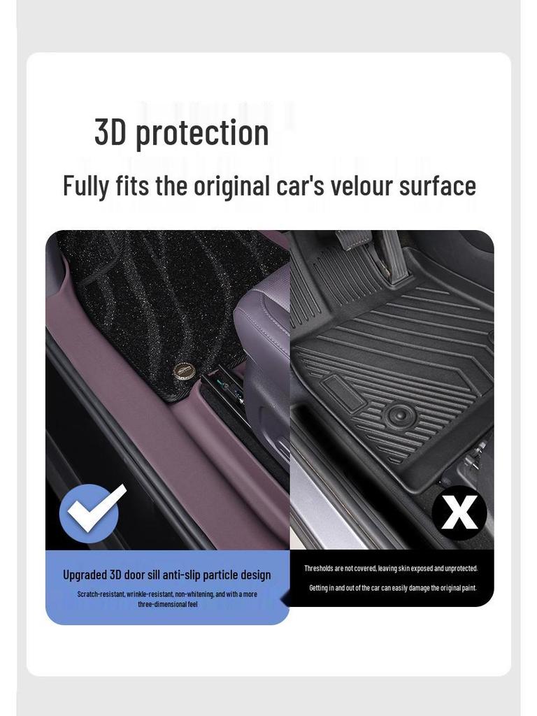 Коврики на пороги и пол Leapmotor C10 из ТПЭ: Модель 25/26, Полное покрытие, Двухслойный, Цвет оригинального автомобиля, Устойчив к грязи и износу.