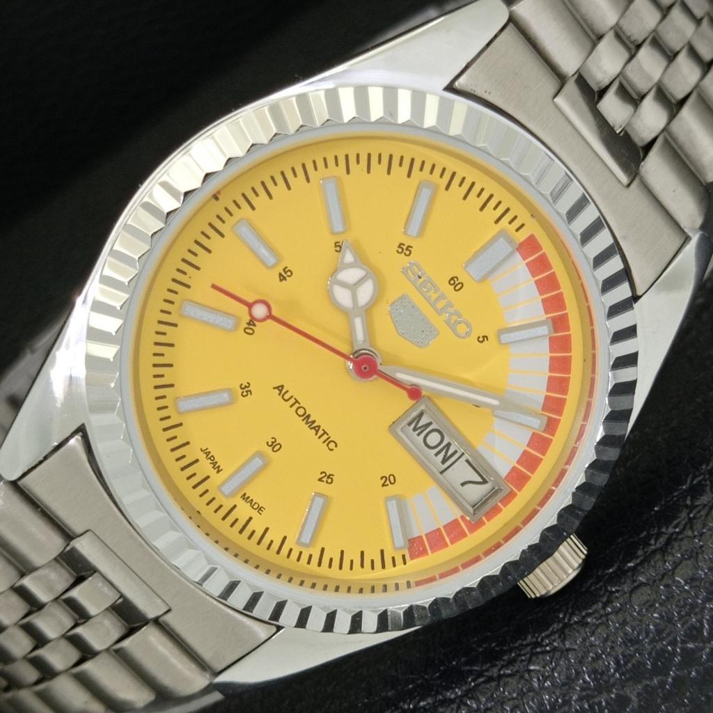 REFURBISHED VINTAGE SEIKO 5 AUTOMATIC 6309A JAPAN MENS YELLOW WATCH A440838-4 Sk-a440838