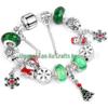 2018 Подвеска Pandora Снежинка и Санта DIY Браслет из бусин для женщин - Европейский и Американский стиль