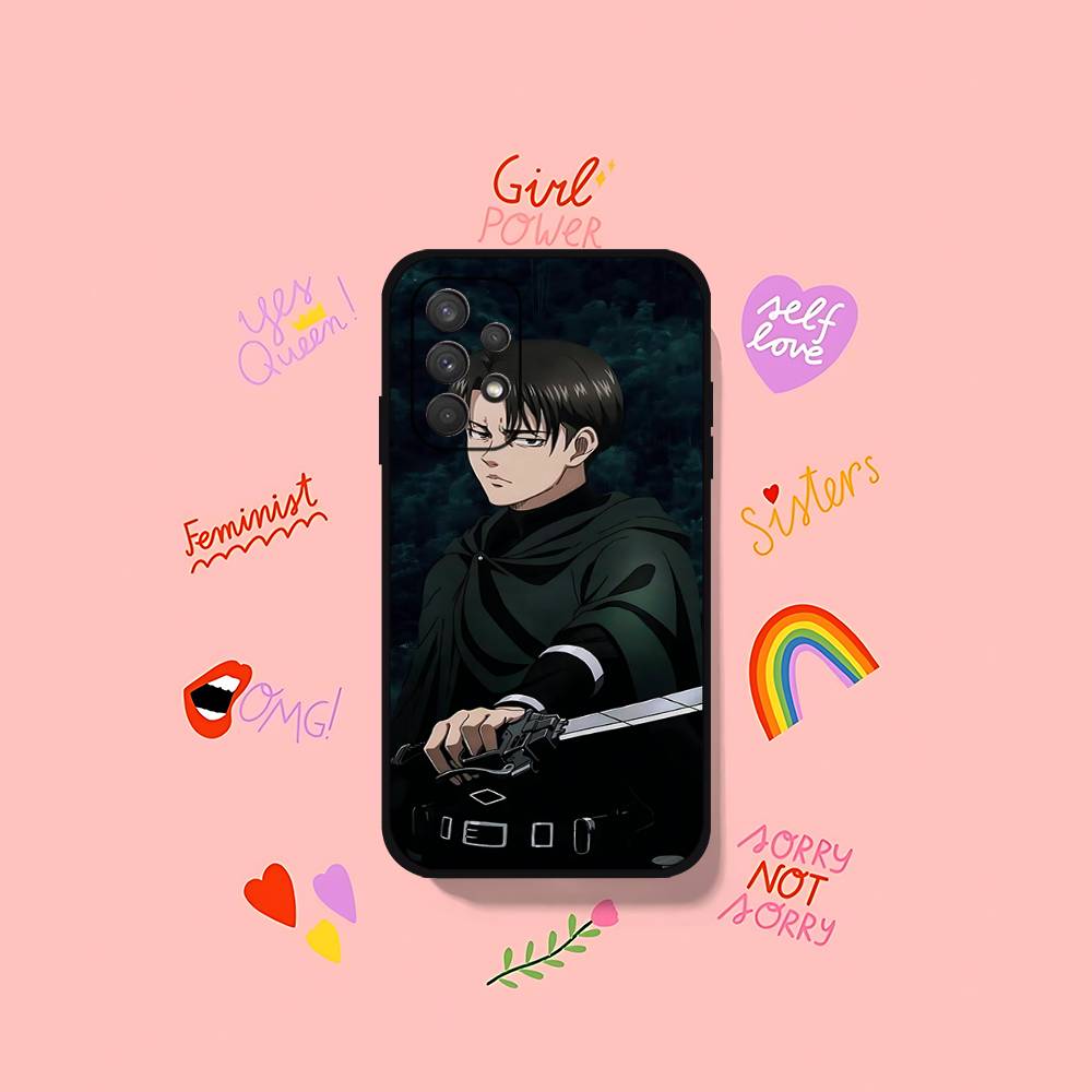L-Levi Ackerman Attack On Titan-S Phone Case For Samsung Galaxy S25 S24 S23 S22 S21 FE Plus Ultra A13 A20 A32 A70 Black Cover