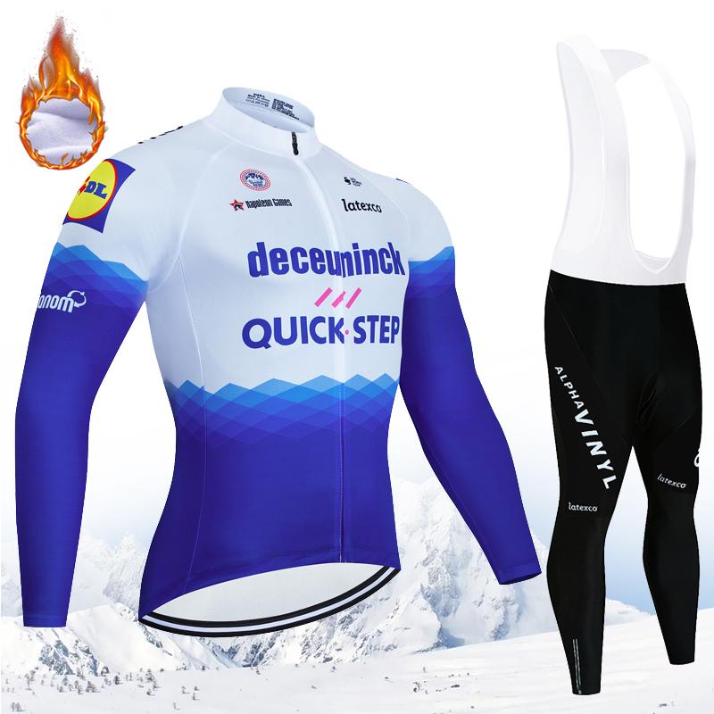 QUICK STEP 2024 Новый мужской зимний велокостюм, флисовая одежда с длинными рукавами для горного велосипеда, комплект велокостюма для активного отдыха