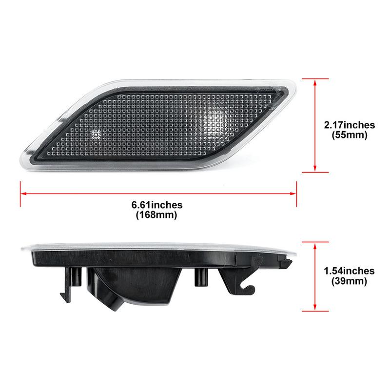 2x For Benz W212 E-Class E300 E350 E550 E63 AMG Sedan Wagon 2010-2013 White OEM Side Marker Lights Auto Fender Flare Lamps