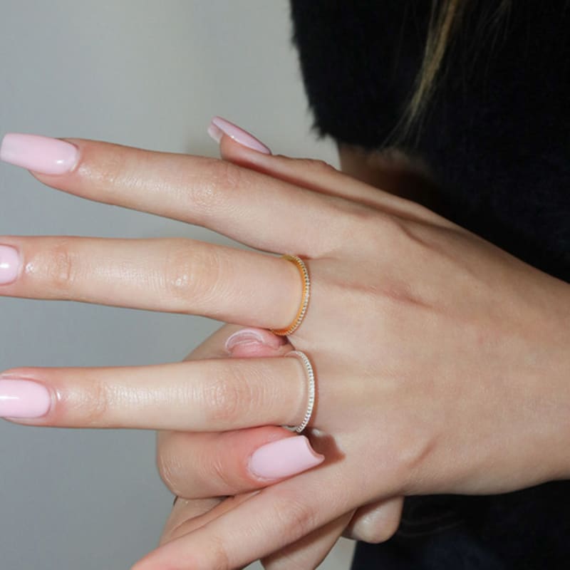 Modernlike 14k Gold-filled Silver 1mm Tennis Ring