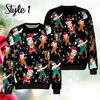 European & American 3D Christmas Avatar Round Neck Long Sleeve Hoodie for Men