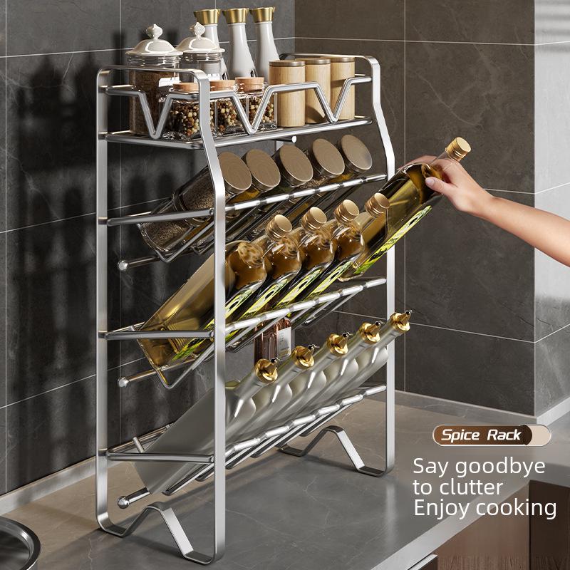 Multi-Layer Stainless Steel Kitchen Spice and Pot Rack