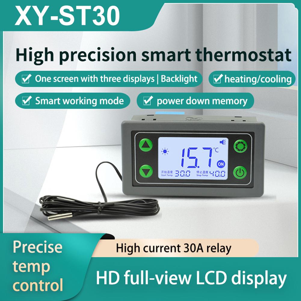 ST30/ST30-W Temperature Controller Module with Waterproof Probe 30A 6-30V Electronic Thermostat APP Timing Button Digital