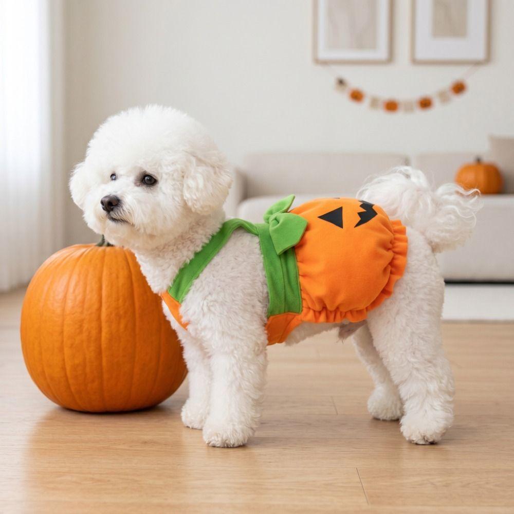 Pumpkin Printed Pumpkin Pet Overalls Cartoon Pet Halloween Outfit Pet Halloween Costume Festive