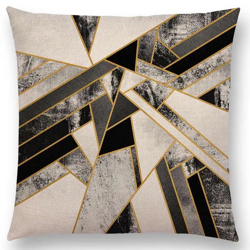 New Geo Emerald Blue Sky Black Night Yellow Lines Geometric Texture Stripes Prints Car Cushion Cover Sofa Throw Pillow Case