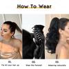 Synthetic Long Claw Wavy Curly Ponytail Wig Extensions Clip Daily Fluffy Pony Tail Hair Piece For Women