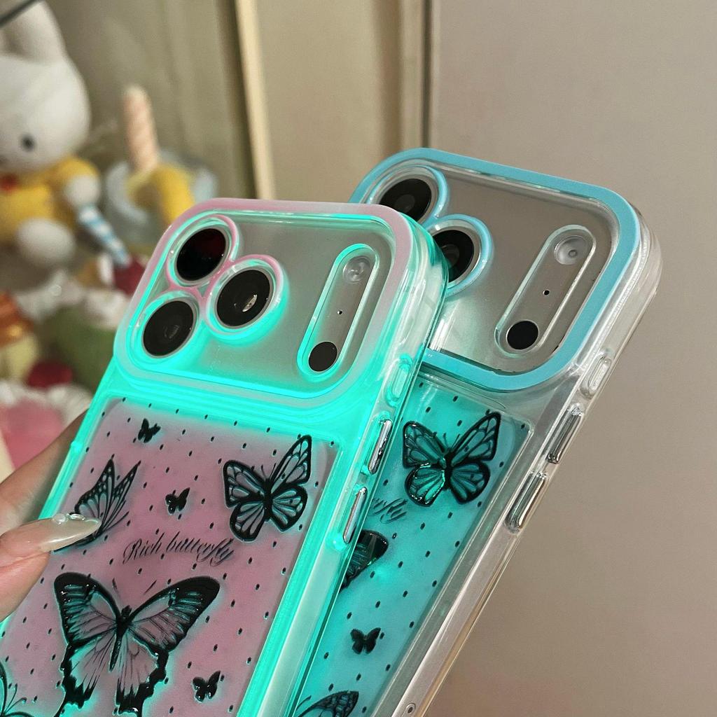 Черный Чехол-Блестяшка «Бабочка» для iPhone Моделей 11-14 и Pro Max