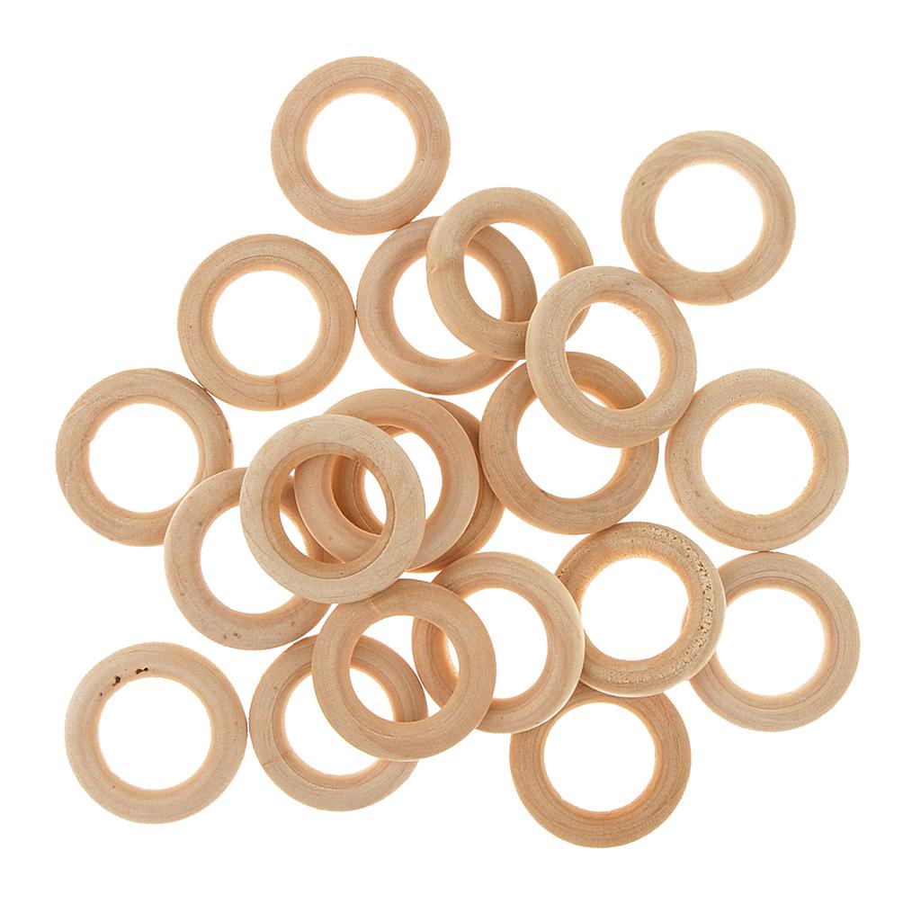 20 шт., изготовление ювелирных изделий своими руками, деревянное кольцо для прорезывания зубов для украшения поделок, 25 мм