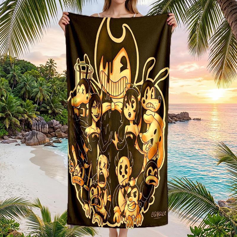 Large Beach Towel Quick Dry Absorbent Towel For Beach IndoorBendy and the Ink Machine