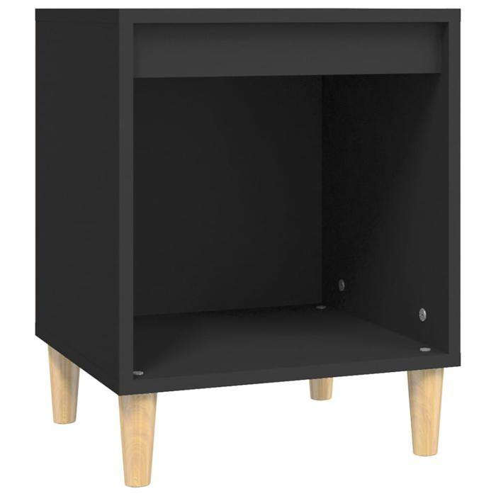 Table de chevet - Maison Exclusive - Noir - Bois d'ingénierie - 40 x 35 x 50 cm