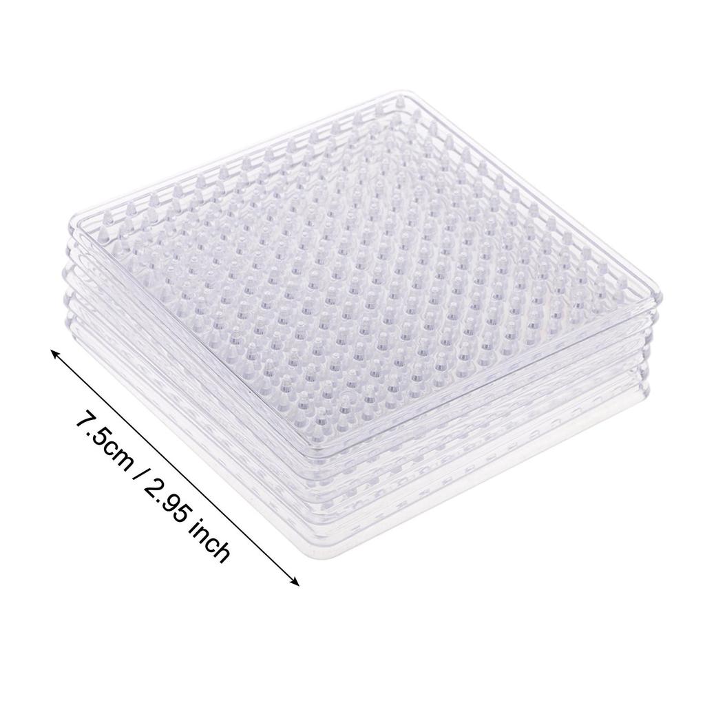 6 шт. прозрачные бусины на перфорированной доске подходят для развивающих детских игрушек DIY диаметром 5 мм — квадратные