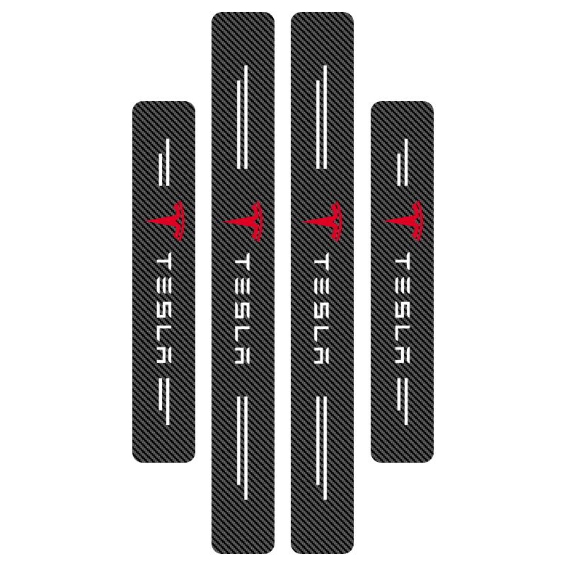 4 шт. Наклейка для защиты порогов автомобиля из углеродного волокна Защита от царапин Наклейка для рестайлинга Для Tesla Model 3 Model S Model X Y Roadster Performance