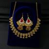 Богемный Ретро Набор Ювелирных Изделий с Бриллиантами: Круглые серьги и ожерелье с подвеской из рисовых бусин.