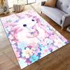 Whimsical creature amidst blossoms carpet Yoga living room room decor children's crawling mat doormat area rug games mat