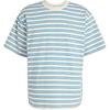 Originals Stripe T-Shirt Fashion Versatile Round Neck Short Sleeve Men Tops White Blue Light-Orange KB8355