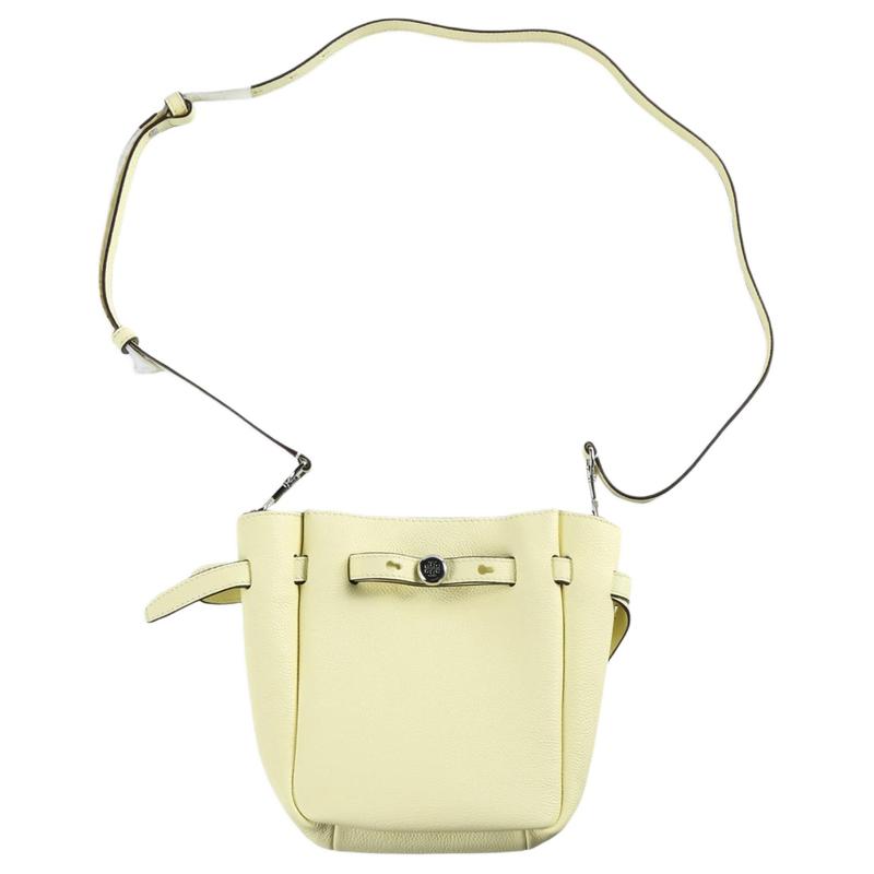 TORY BURCH Romy Button Logo Calf Leather Crossbody Bag Small Women's Lemon 171002-700