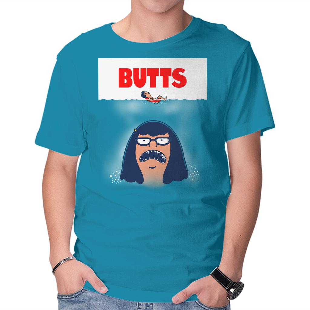 Unisex Crew Neck T-Shirt Butt Shark Graphic Short Sleeve Casual Tee
