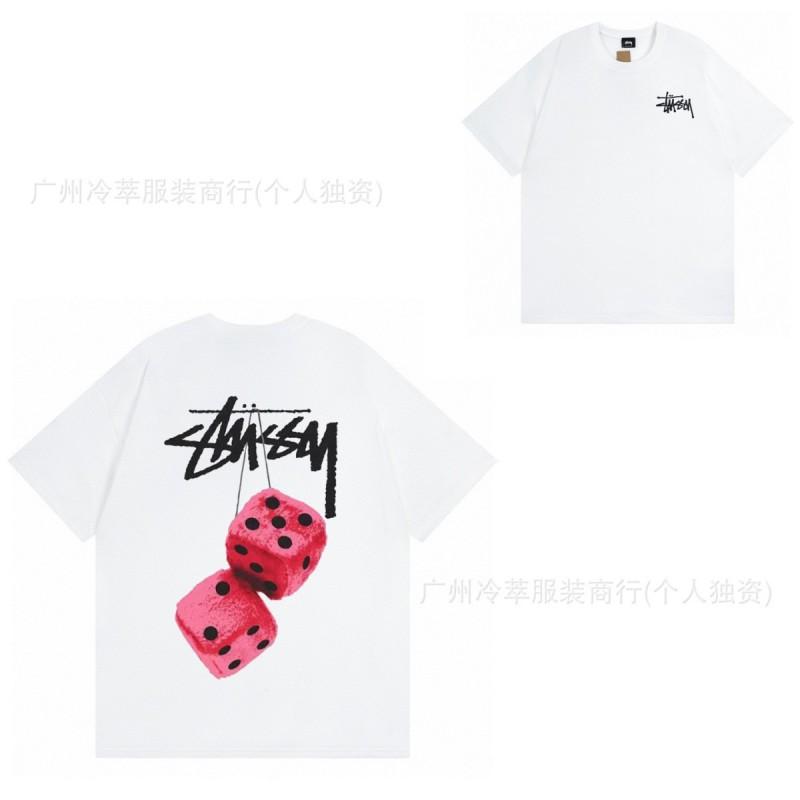 STU American Vintage Graphic T-Shirt Couples White Collection Short Sleeve Men Women Casual