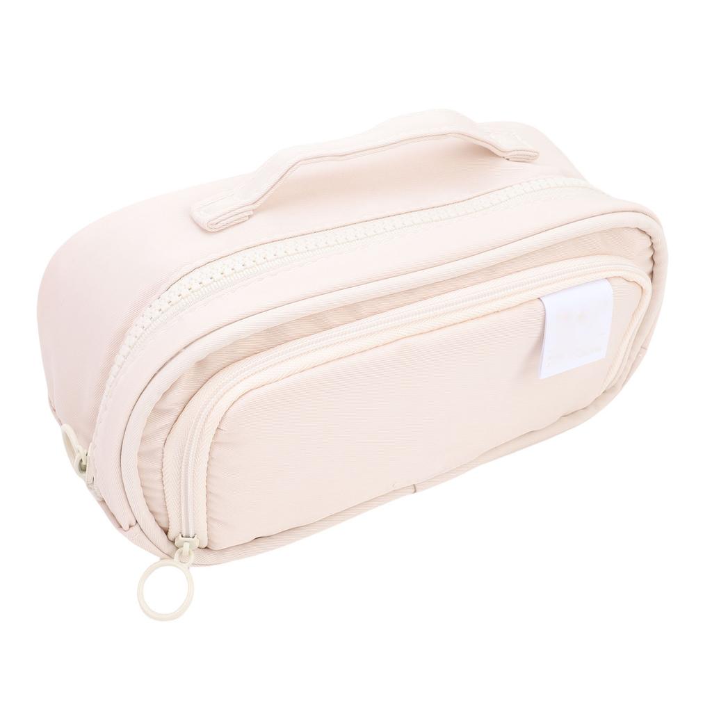Pencil Bag Large Capacity Pouch with Pull Out Organizer Aesthetic School Office Supplies Beige