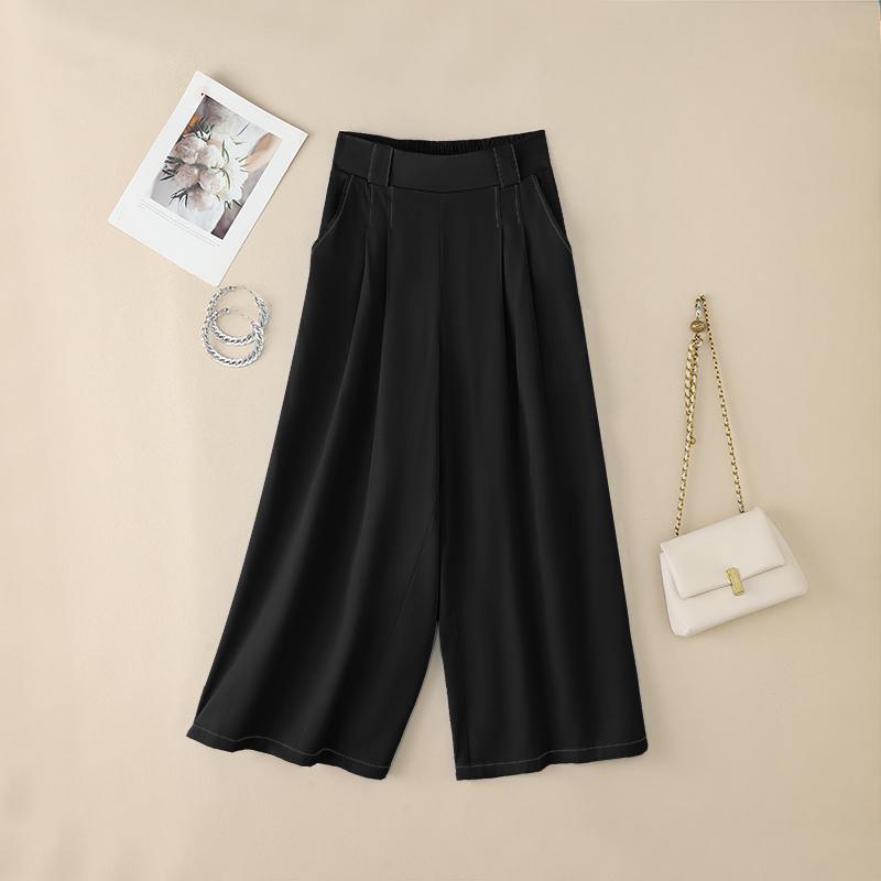 ZANZEA Женские повседневные свободные широкие брюки с эластичной резинкой на талии