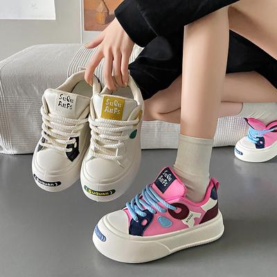 Маленькие белые туфли женские весенние новые студенческие туфли модные универсальные туфли на толстой подошве обувь для спорта и отдыха