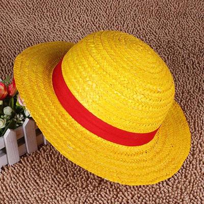 Шляпа One Piece Косплей Мультфильм Реквизит Шляпа Луффи Аниме Соломенная Канотье Пляжная Соломенная Подарок на Хэллоуин