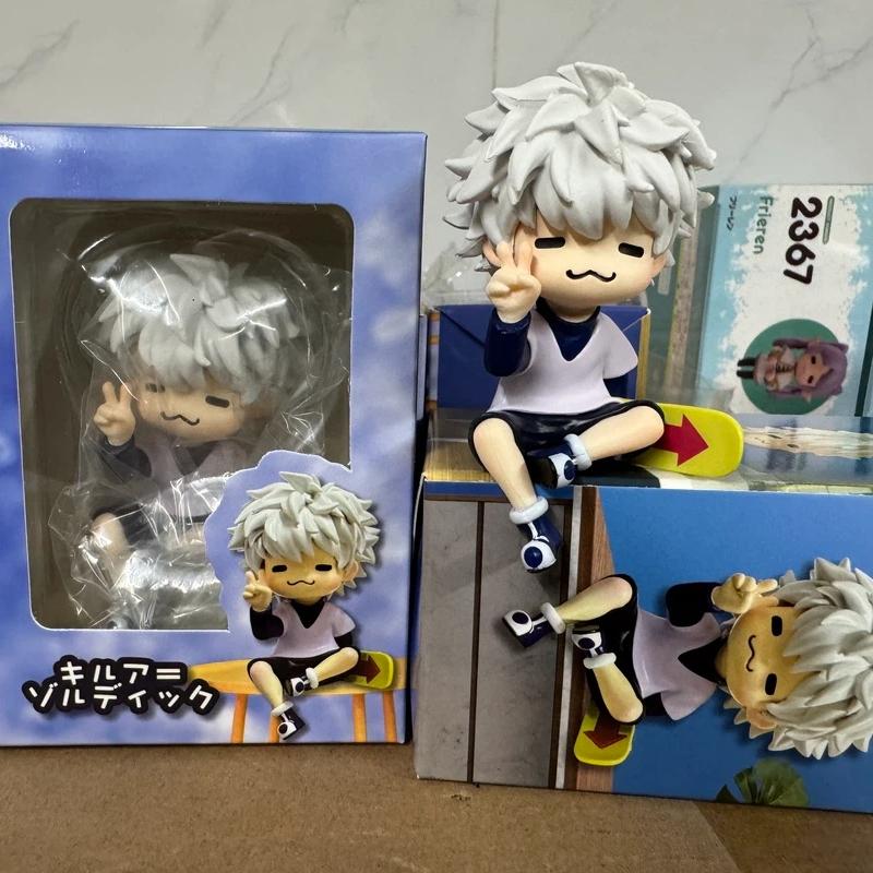 Милая чиби фигурка Killua Zoldyck из Hunter X Hunter в кошачьем стиле, аниме мини-статуэтка, настольное украшение, коллекционная модель, подарок на день рождения