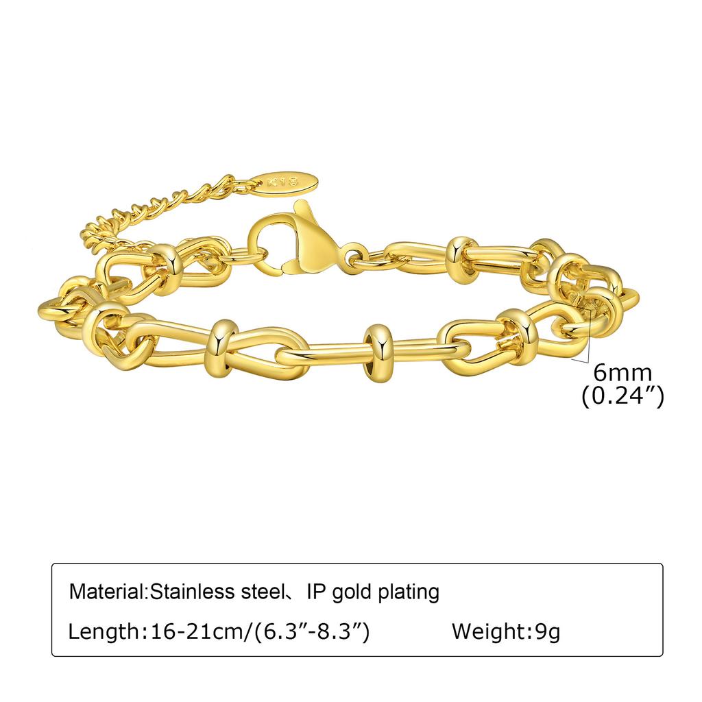 Chunky Stainless Steel Link Chain Bracelet For Woman, Gold Plated Layering Bracelets Wristband Waterproof Zircon
