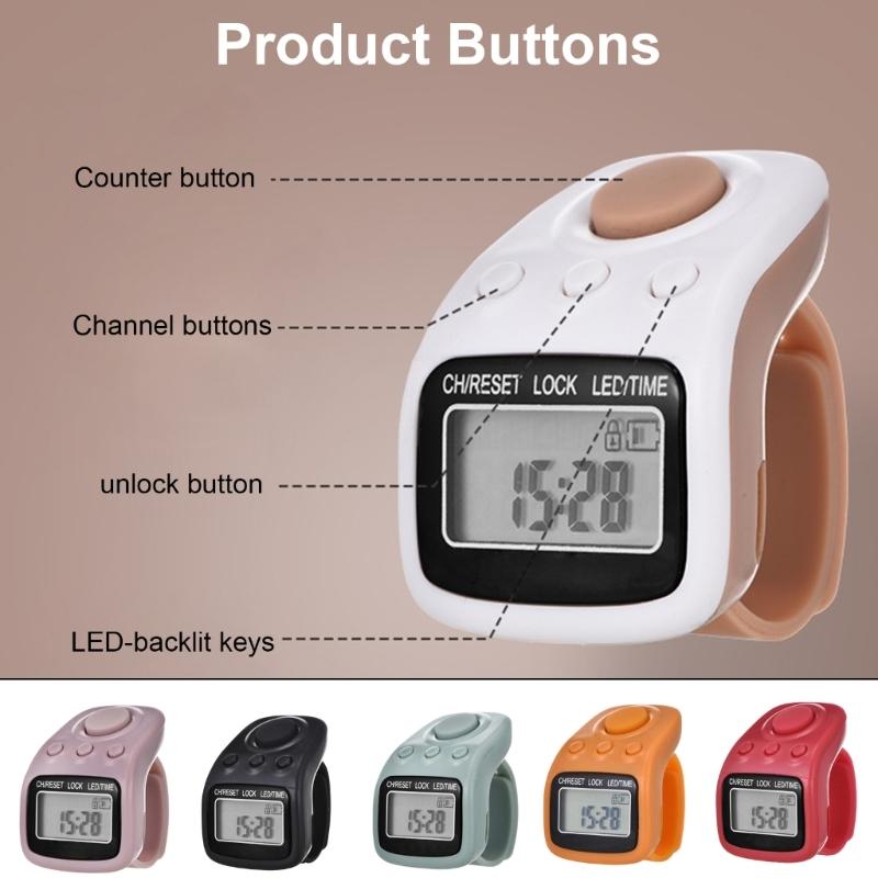 Ручной счетчик 6-значный счетчик пальцев Кликеры Перезаряжаемый счетчик кругов Ручной счетчик кликов