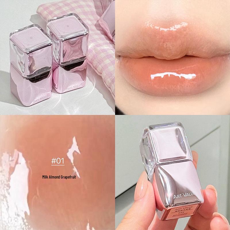 Art Value Pink Shimmer Mirror Lip Gloss: Long-Lasting, Plumping, Age-Defying Spring/Summer Lipstick.