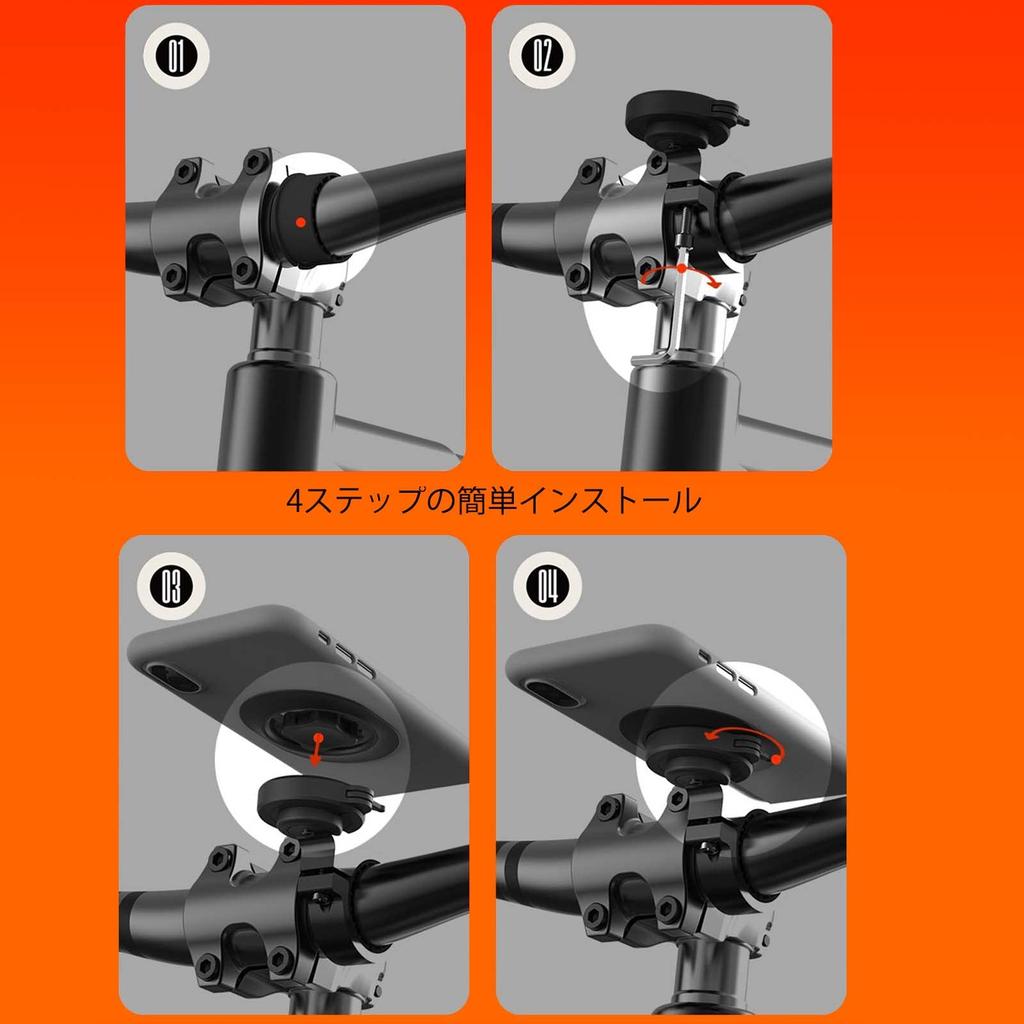 Mountain Bike Phone Motorcycle Cell Phone Cycling Stand Clamp for iPhone Galaxy Quick Universal Aluminum Handlebar Riding Mobile Quick Connect Black