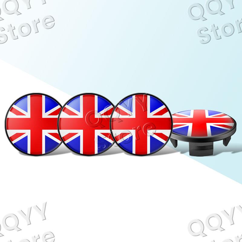 4Pcs 54mm England Flag Emblem Car Wheel Center Cover Hub Cap Stickers For Mini Cooper S R50 R52 R53 R55 R56 R58 R59 R60 R61 s1