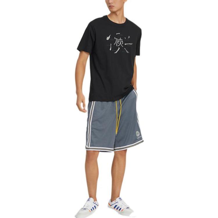 Adidas T Shirts Men's Black Crew Neck Moderate Straight Fit HM2948