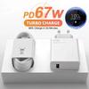 USB Charger 67W GaN Fast Charging EU/US Plug Wall Charger 6A Type C Cable For iPhone Samsung Xiaomi Quick Charge Phone Charger