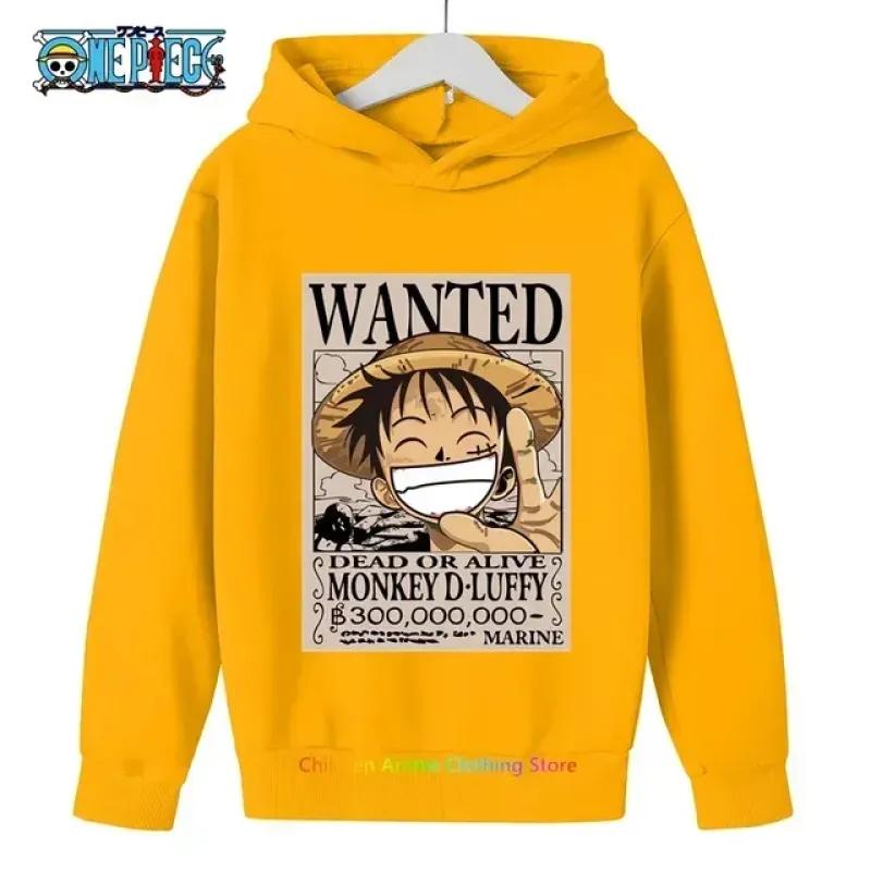 Spring Autumn One Piece Hoodie for Boys Anime Luffy Hoodie Sweatshirt Kids Coat Men's Clothing Sudaderas