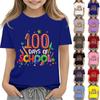 Happy 100th Day Of School Girls Boys Short Sleeve T Shirts Kids Tops Crewneck Tees