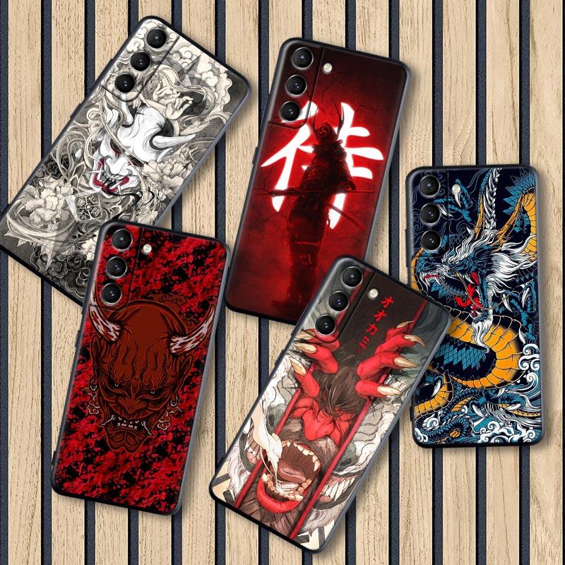 Япония Они Самурай Йокай Маска Дракон Чехлы Для Samsung Galaxy S24 Ultra S21 FE S23 S20 S22 Ultra S10 Plus Чехол Мягкий Funda Чехлы