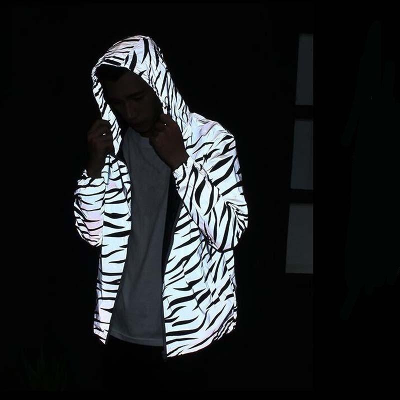 Зимняя светоотражающая защитная куртка на открытом воздухе, ветровка в стиле хип-хоп с капюшоном больших размеров